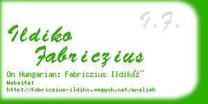 ildiko fabriczius business card